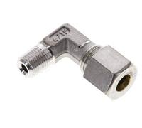 1/8'' NPT Macho x 8L Acero inoxidable Codo de 90 grados Racor de compresión 315 Bar DIN 2353