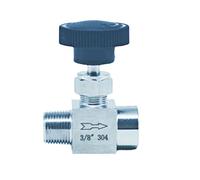 1/8 quot; 1/4 3/8 1/2 BSP NPT macho a hembra válvula de aguja 304 Control flujo acero inoxidable 1 Uds(NPT,0.25 Inch)