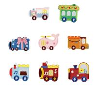 1 8 Uds Parches termoadhesivos para vehículos de dibujos animados, apliques bordados para ropa de niños, parches bordados de coches de dibujos animados