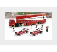 1:87 BREKINA PLAST Fiat 691 T Truck Car + Figures + 2 F1 Ferrari 312T2 BRE58575