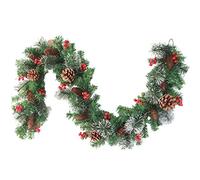 1.8M Christmas Rattan Artificial Garland Wreath Xmas Home Party Christmas Decor Rattan Hanging Wreath Ornament (Color : A Size : 1.8M)