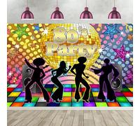 1.8x1.2m Telón de Fondo Disco Volver 80s Dance Party Fotografía Fondo Retro Disco Ball Let's Glow Crazy Neon Dance Night Adults Birthday Disco Theme Party Decorations Banner Photo Booth Props