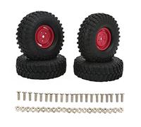 1,9 Pulgadas RC Neumáticos Caucho Durable Desgaste RC Coche Neumático RC Crawler Off Road Vehículos (Rojo)