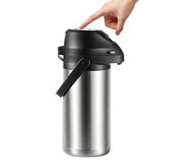 1.9L Stainless Steel Thermal Coffee Carafe - Large Vacuum Insulated Airpot With Push-Button, 64oz Hot & Cold Water Bottle For Home, Office, Camping & Catering, Leak-Proof Design