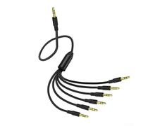 1 a 6 cables auxiliares divisor de 3,5 mm macho a macho adaptador de audio para conectar varios auriculares a un dispositivo, negro (1 a 6)