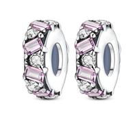1 abalorio de mariposa con diseño de flor de plata de ley 925 auténtica, espaciador de cadena de seguridad para pulseras Pandora, 4.5MM, Silicona, Cristal