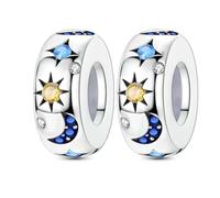 1 abalorio de mariposa con diseño de flor de plata de ley 925 auténtica, espaciador de cadena de seguridad para pulseras Pandora, 4.5MM, Silicona, Cristal
