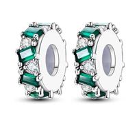 1 abalorio de mariposa con diseño de flor de plata de ley 925 auténtica, espaciador de cadena de seguridad para pulseras Pandora, 4.5MM, Silicona, Cristal