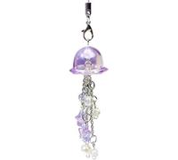 1 abalorio de medusa morada para teléfono, accesorios estéticos para teléfono celular, bonita correa con estrella y corazón para bolsa de teléfono, llavero, cámara, colgantes, decoración, cómodo de