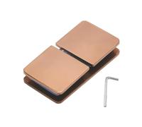 1 abrazadera de vidrio, abrazadera de puerta de vidrio de acero inoxidable 304 para puertas de armario de 8 a 10 mm de grosor, soporte de puerta de ducha de 180 grados con alfombrilla de goma, oro