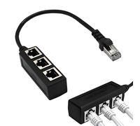 1 acoplador RJ45, 1 macho a 3 hembras, divisor RJ45, divisor de cable Ethernet RJ45, adaptador de red Ethernet RJ45, cable de extensión Ethernet.