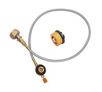 1 adaptador de manguera de repuesto de propano para estufa de gas de camping, conector de cobre sólido con tubo de PVC de 2 pies, accesorio de cocina al aire libre a prueba de fugas para senderismo y