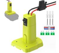 1 adaptador de ruedas de alimentación para batería Ryobi de 18 V, kit de convertidor de batería mejorado con interruptor, fusible y terminales de alambre, cable de 12 AWG, conector de alimentación