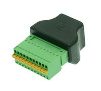 1 adaptador RJ50 a terminal de resorte, conector RJ50 hembra a conector de 11 pines, divisor RJ50.