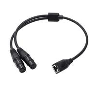 1 adaptador XLR hembra dual de 3 pines a RJ45, cable RJ45 a XLR dual.