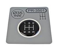 1 adhesivo para palanca de cambios, diámetro = 35 mm, emblema de silicona para pomo de palanca de cambios de 5 velocidades, esquema 1