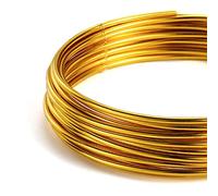 1 alambre de aluminio redondo anodizado de 0.039 in - 32.8 ft de alambre de metal de color versátil for hacer joyas y proyectos de manualidades.(Gold)