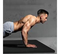 1 Alfombra de Fitness para Hombre - Antideslizante, Resistente al y Amortiguadora, 200 cm/78.74 Pulgadas Negra, Ideal para Casa y Gimnasio | Material NBR