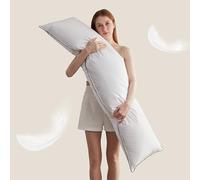 1 Almohada Corporal 3 Compartimentos 40x145 cm Para Dormir de Lado Lactancia Plumas - Almohada Larga Soporte Cervical Cama Doble Embarazo