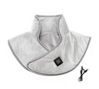 1 almohadilla térmica para cuello y hombros, almohadilla térmica eléctrica portátil USB, chal calentado multifuncional para mujeres y hombres, 11, 8 x 16, 5 pulgadas, sin banco de energía gris.