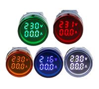 1 amperímetro digital de CA con pantalla LED dual, redondo, voltímetro, amperímetro, voltaje y corriente, 60-500 V, 220 V, 100 A.(WHITE,300A_SQUARE_AC 500V 100A)