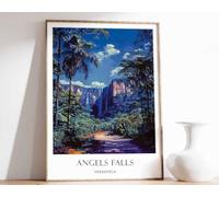 1 Angel Falls Poster Venezuela Poster Waterfall Poster Travel Poster South America Poster Jungl Poster A5 - Inspirador Motivacional Arte de la pared Vida diaria Cita alentadoras frases cortas famosas