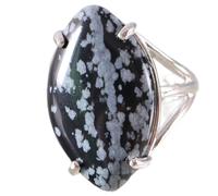 1 anillo ajustable negro ónix para mujer piedra natural oliva Ochon rosa cristal blanco perla dedo anillo joyas, copo de nieve Obsidiana, ajustable