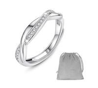 1 anillo de plata de ley S925 con diamantes, 1 bolsa de almacenamiento, joyería de nicho de lujo ligera, anillo abierto simple para mujer, anillo ajustable para mujer, regalo para novia y esposa,