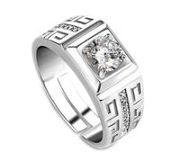 1 anillo elegante de diamantes para hombre, anillos abiertos de cristal, joyería de boda para hombres y niños. Se puede ajustar.