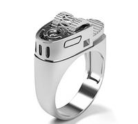 1 Anillo en forma de mechero, Anillos de Bohemia, Anillos Creativos, Anillos de Dedos, Anillos de Moda para Mujeres y Niñas, Plata, Talla 8