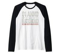 1 Anno Di Matrimonio - Anniversario 1 Anno Di Matrimonio Camiseta Manga Raglan