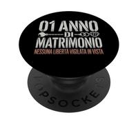 1 Anno Di Matrimonio - Anniversario 1 Anno Di Matrimonio PopSockets PopGrip Adhesivo