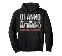 1 Anno Di Matrimonio - Anniversario 1 Anno Di Matrimonio Sudadera con Capucha