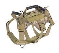 1 arnés táctico para perros grande, chaleco ajustable sin tiras con tiras fluorescentes reflectantes, con tres , para exteriores y entrenamiento para perros medianos y grandes