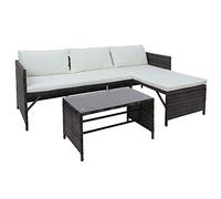 1 asiento doble, 1 diván, 1 mesa de café, sofá combinado, color marrón, muebles de exterior