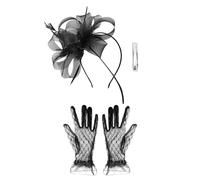 1 Banda Para El Cabello, 1 Par De Guantes, Diadema Floral, Accesorios Para El Baile De Graduación, Guantes De Malla Para Banquetes, Decoraciones Creativas Para Las Manos.