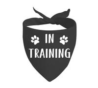 1 bandana para perro de entrenamiento con texto en inglés "Ask To Pet Dog Scarf Give Me Space Dog Bandana Rescue Dog Gift (In Training, Black D)