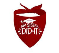 1 bandana para perro, regalo de graduación, regalo de mi hermano/hermana Did It, bandana de graduación para perro (My Sister Did It, rojo, D UK)