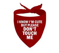 1 bandana reactiva para perro con texto en inglés "I Know I'm Cute But Please Don't Touch Me"