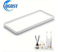 1 bandeja de cerámica para baño, ideal para encimera, diseñada para lavabos, forma rectangular, para jabón de cocina, velas, toallas y plantas
