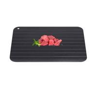 1 Bandeja para descongelar Alimentos, Placa de descongelación de Metal, Aluminio, Negro, Fast Safe Food Carne Gadget para el hogar (9,06 × 6,50 × 0,08 Pulgadas)