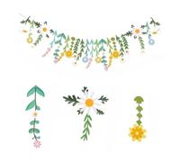 1 Banner de flores, 2,5 m, guirnalda de flores silvestres, multicolor, Margaritas elegantes, guirnalda de papel, pancarta floral bohemia, decoración para boda, habitación de bebé