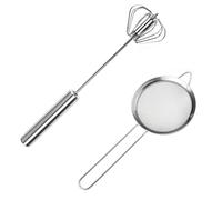 1 Batidor Semiautomático, 1 Colador De Harina De Sarga, Batidor Manual, Espumador De Leche De Mano, Batidora De Alimentos, Batidora De Mano Para Hornear