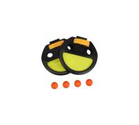 (1)BESTonZON Kids Catch Ball Paddle Set, Outdoor Throwing and Catching Game, Tennis Trainer Toy for Children, Yellow
