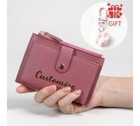 1 Billetera Personalizada para Mujer - Personalizado y Diseño de Grabado con Láser, Estilo Casual, Cierre de Cremallera, Fácil Cuidado, Regalo de San Valentín
