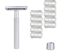 1 Blade Razors for Women, Double Edge Razor with Double Edge Razor Blades for Women & Men, Reusable Shaving Kit