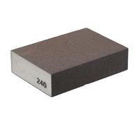 1 bloque de esponja de lijado de pared con papel de lija, bloque de arena flexible de espuma abrasiva húmeda/seca para pulir madera, metal, plástico, paneles de yeso y otras superficies (240#)