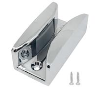 1 bloque de puerta corredera anticolisión, 60 mm de ancho, guía lateral de cristal sin marco, con tornillos, para puerta de cristal de 8 mm (tipo: ángulo recto/plateado)