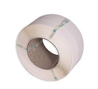 1 Bobina Fleje plástico Blanco 2000m. Medidas Fleje: 12 x 0,8mm. Peso bobina 13kg. Calidad Gofrado. Para aplicación con máquina automática. Alta producción y rendimiento.