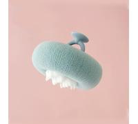 1 bola de baño suave con ventosa azul, 11 x 9 cm, exfoliante corporal de girasol, esponja de lufa de baño para mujeres y hombres, accesorios de baño